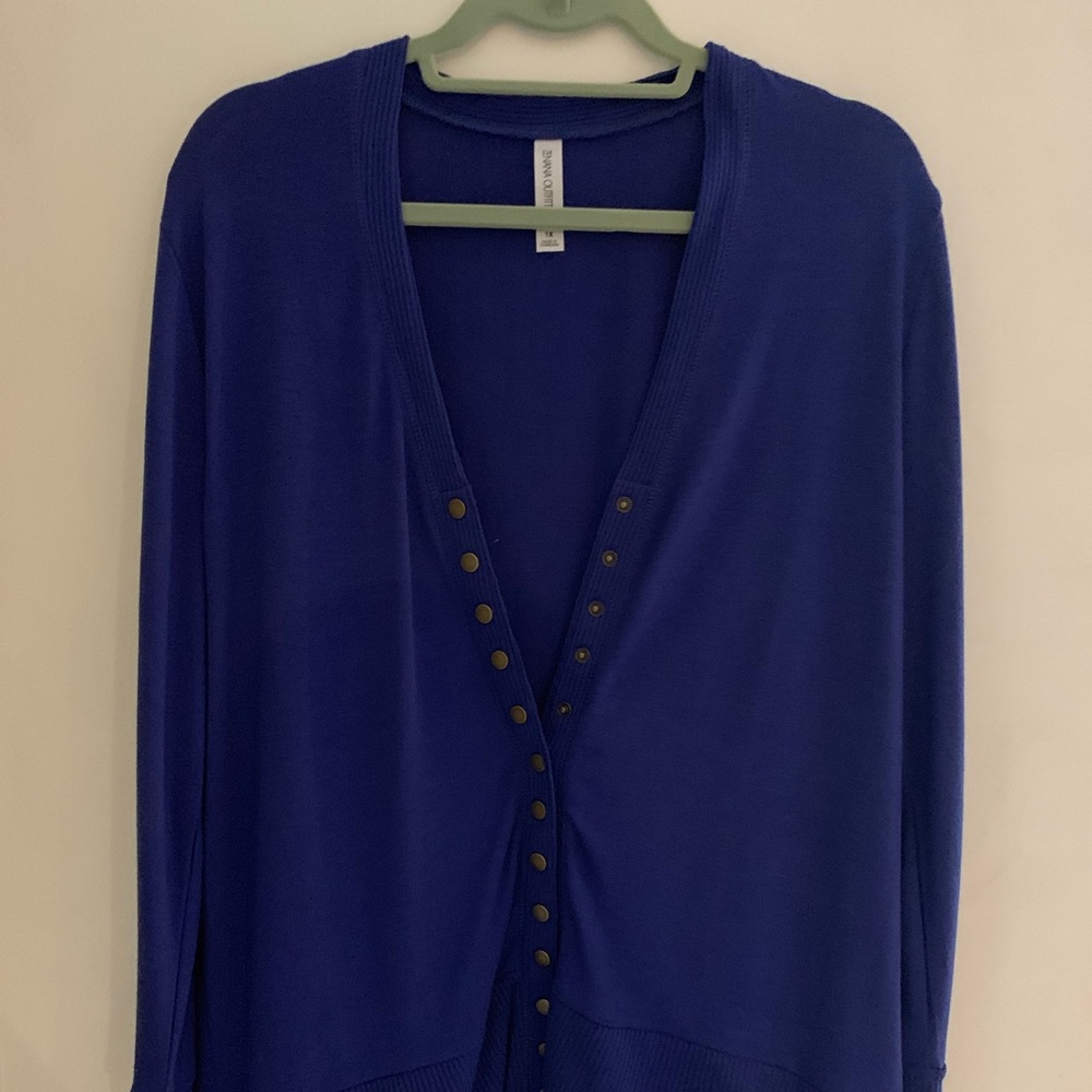 NWOT Size 1x Royal Blue Cardigan